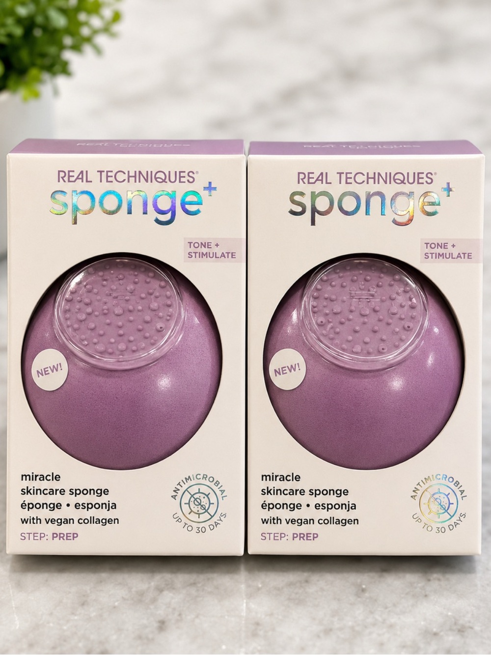 Real Techniques Sponge+ Miracle Skincare Sponge - Purple Duo